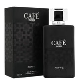 Zwarte riffs parfum fles en doos set voor Café Noir met rijke aroma’s